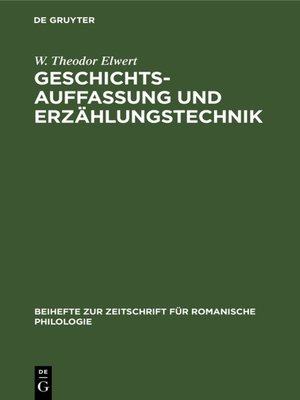 cover image of Geschichtsauffassung und Erzählungstechnik
